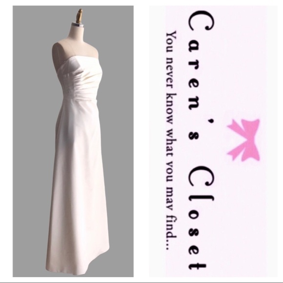 NWOT ABS Satin Strapless Evening Gown Dress - Picture 5 of 8